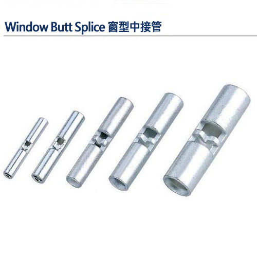 Window Butt Splice - Non-Insulated Window Butt Connector, Seamless Window Crimp Terminal