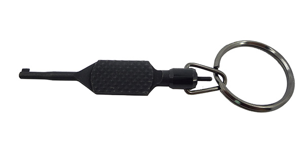 Flat Knurl Handcuff Key with Key Ring