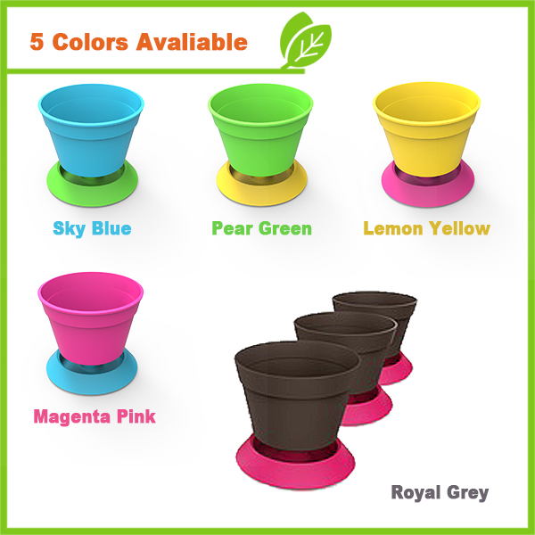 2 in 1 Colorful Garden Pot with Saucer