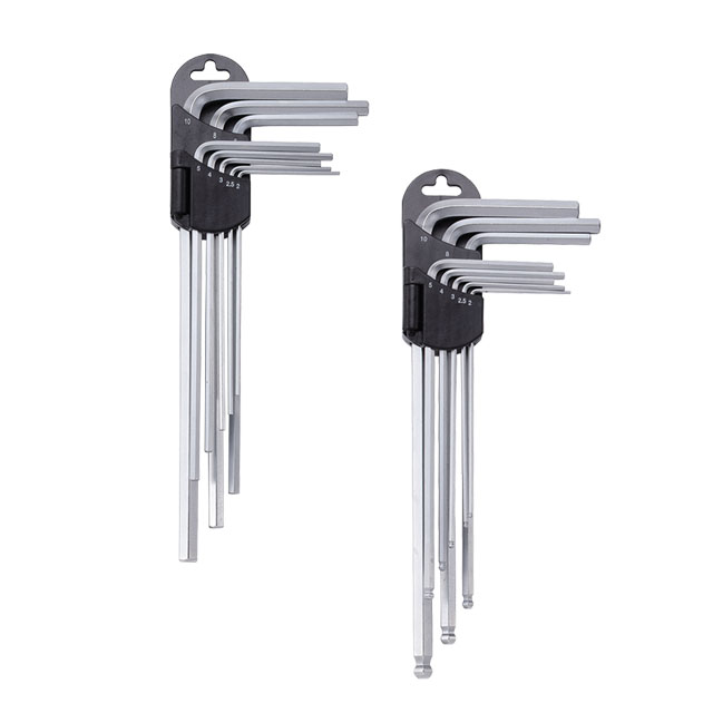 8pcs Long-Arm Hex & Ball Key Set