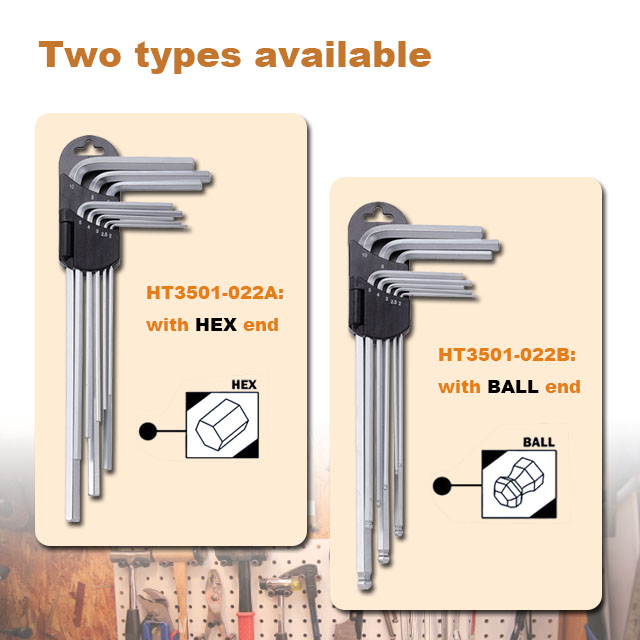 8pcs Long-Arm Hex & Ball Key Set 8pcs Long-Arm Hex & Ball Key Set