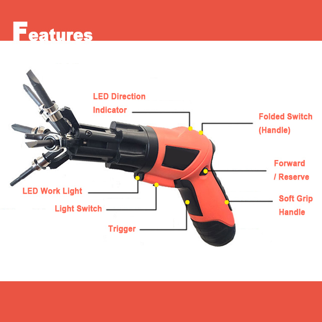 6-in-1 Quick Switch Cordless Screwdriver 6-in-1 Quick Switch Cordless Screwdriver