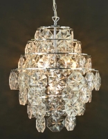 Chrome Ceiling Fitting with Clear octagonal Beads (E14x4)