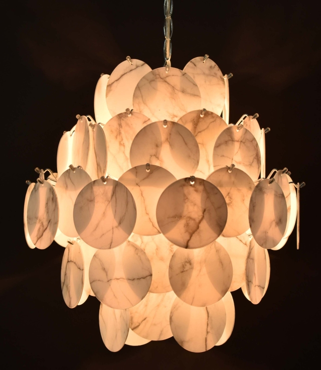 Glass Marble Effect Disc Ceiling Fitting (E27x1) Glass Marble Effect Disc Ceiling Fitting (E27x1)