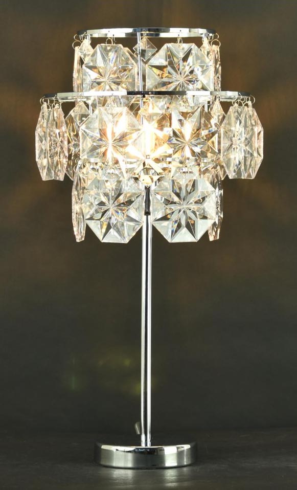Chrome and octagonal beads Table lamp