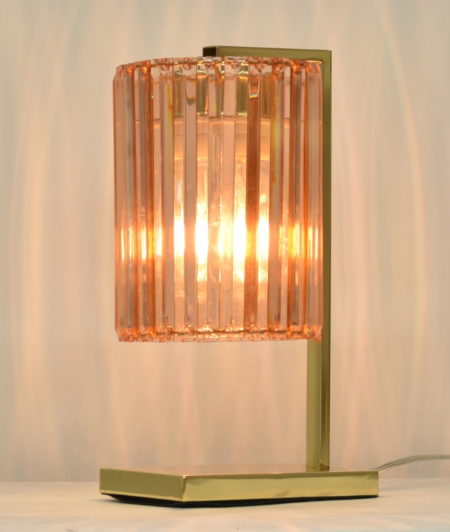 Gold plated with Champagne color Acrylic prism Table lamp