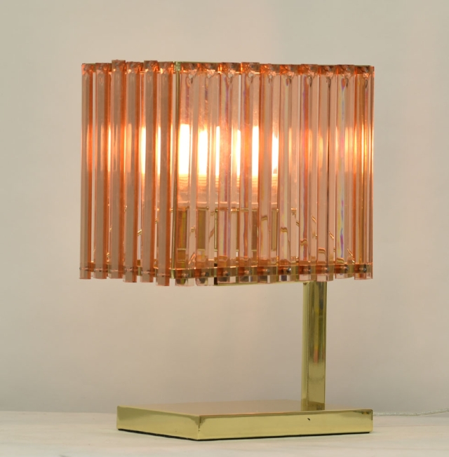 Gold plated with Champagne color Acrylic prism Table lamp