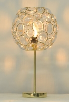 Polished brass and Clear bead Table lamp