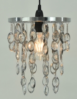 Chrome metal tube droplet pendant Chrome metal tube droplet pendant