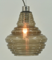 Grey glass and Satin nickel finished fitting Grey glass and Satin nickel finished fitting