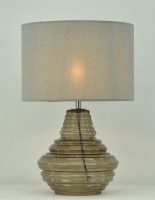 Grey glass and Satin nickel finished Table lamp Grey glass and Satin nickel finished Table lamp