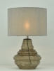 Grey glass and Satin nickel finished Table lamp