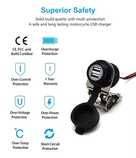 摩托車車把USB電源充電器