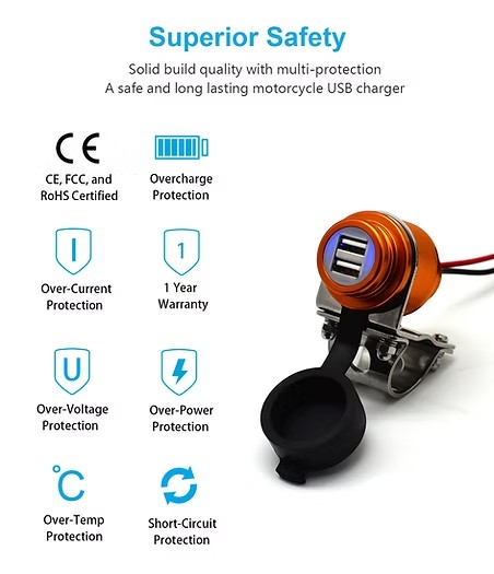摩托車車把USB電源充電器