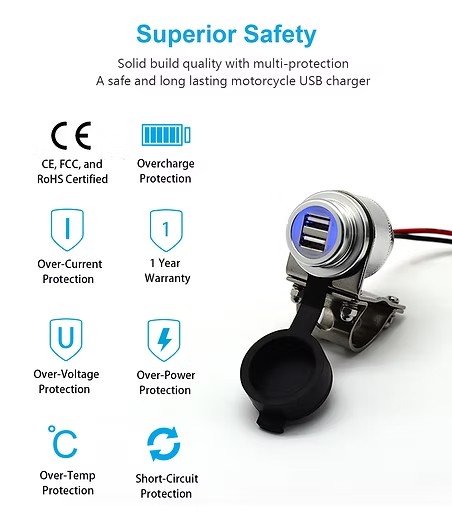 摩托車車把USB電源充電器