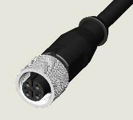 M12 4P JACK WATER RESISTANCE PUR CABLE ASS'Y