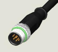 M12 8P PLUG WATER RESISTANCE PUR CABLE ASS'Y