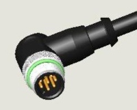 M12 8P PLUG WATER RESISTANCE R/A PUR CABLE ASS'Y