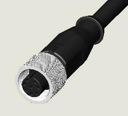 M12 8P JACK WATER RESISTANCE PUR CABLE ASS'Y