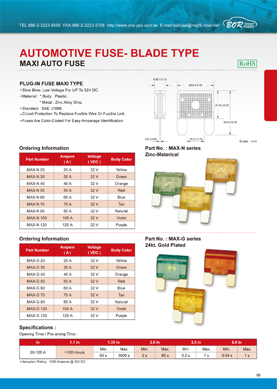 PLUG-IN FUSE MAXI TYPE PLUG-IN FUSE MAXI TYPE