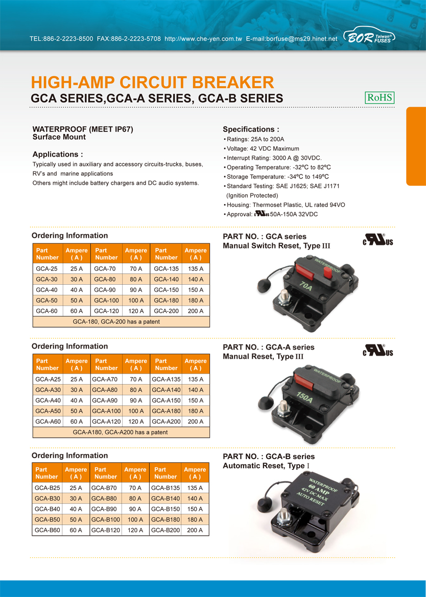 GCA SERIES,GCA-A SERIES, GCA-B SERIES GCA SERIES,GCA-A SERIES, GCA-B SERIES