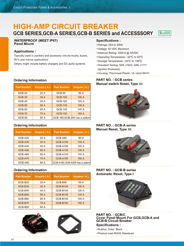 GCB SERIES,GCB-A SERIES,GCB-B SERIES and ACCESSSORY GCB SERIES,GCB-A SERIES,GCB-B SERIES and ACCESSSORY