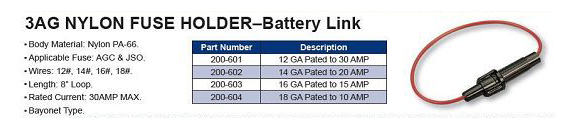 3AG NYLON FUSE HOLDER━Battery Link 3AG NYLON FUSE HOLDER━Battery Link