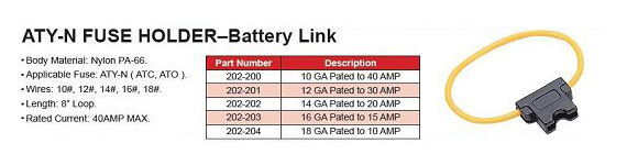 ATY-N FUSE HOLDER–Battery Link ATY-N FUSE HOLDER–Battery Link