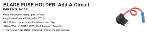 BLADE FUSE HOLDER━Add-A-Circuit BLADE FUSE HOLDER━Add-A-Circuit