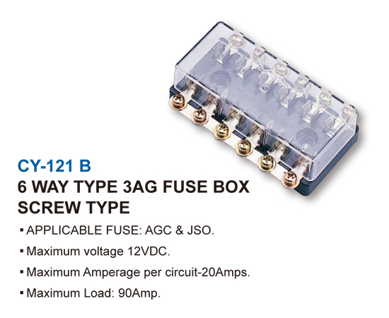 3AG FUSE BOX-SCREW TYPE-6 WAY TYPE 3AG FUSE BOX SCREW TYPE 3AG FUSE BOX-SCREW TYPE-6 WAY TYPE 3AG FUSE BOX SCREW TYPE