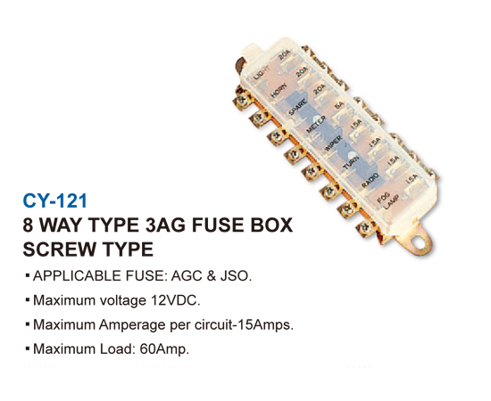 3AG FUSE BOX-SCREW TYPE-8 WAY TYPE 3AG FUSE BOX SCREW TYPE 3AG FUSE BOX-SCREW TYPE-8 WAY TYPE 3AG FUSE BOX SCREW TYPE