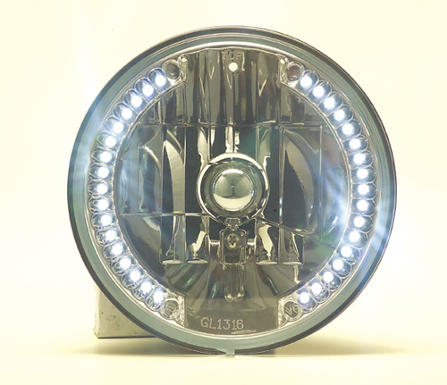 7”Round Headlamp with White LED DRL