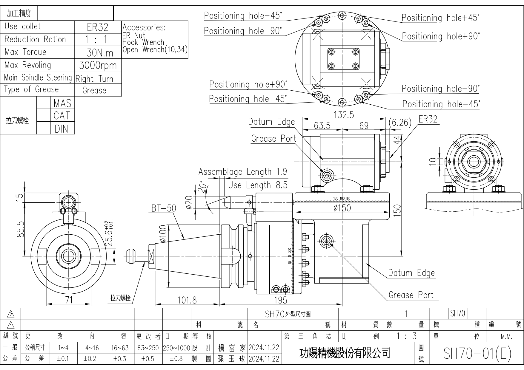SH70 Knife Type Right Angle Milling Head, Milling Heads