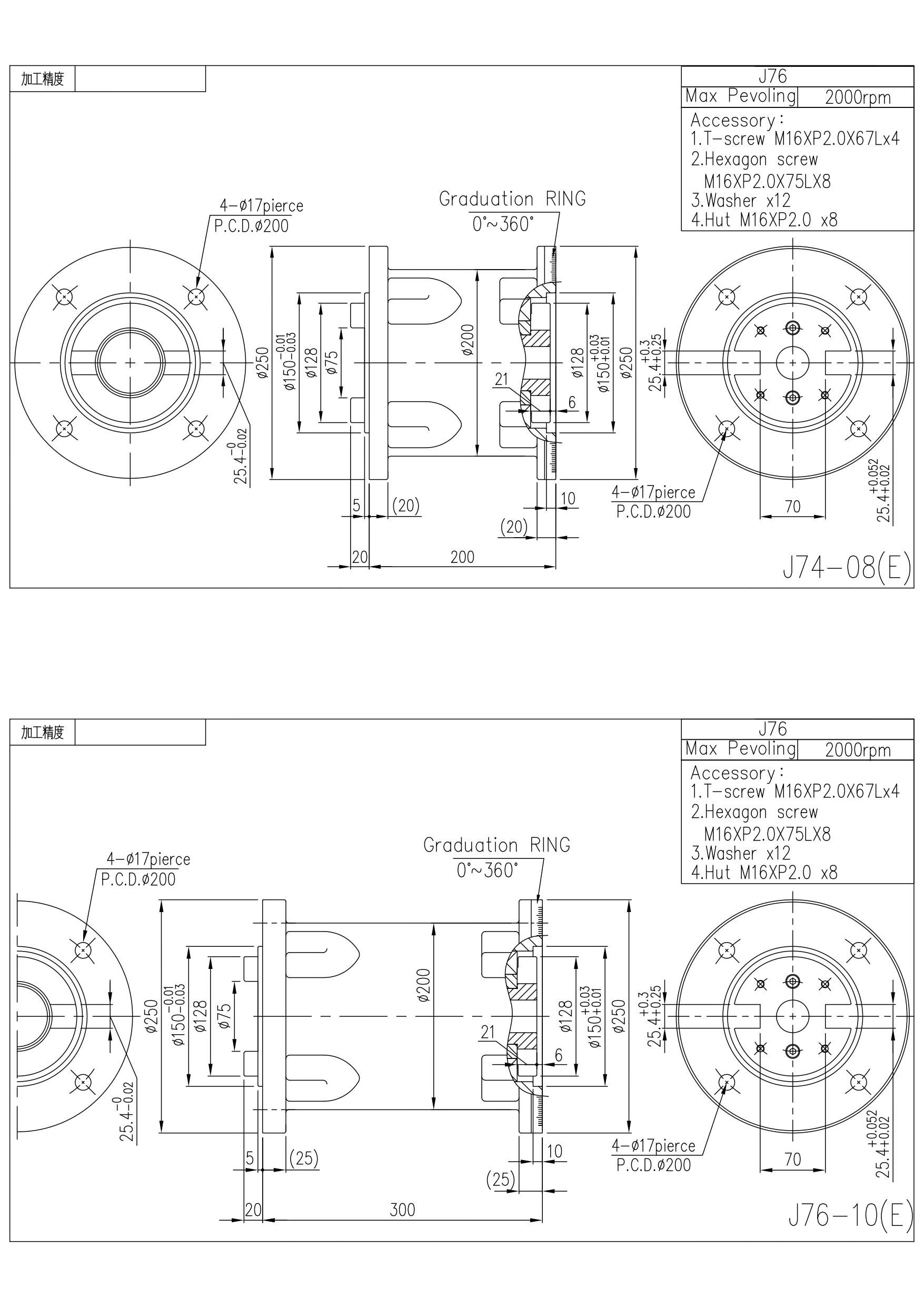 J74/J76 Take over, Coupling, Milling Head | For Double Column Milling Machine Application