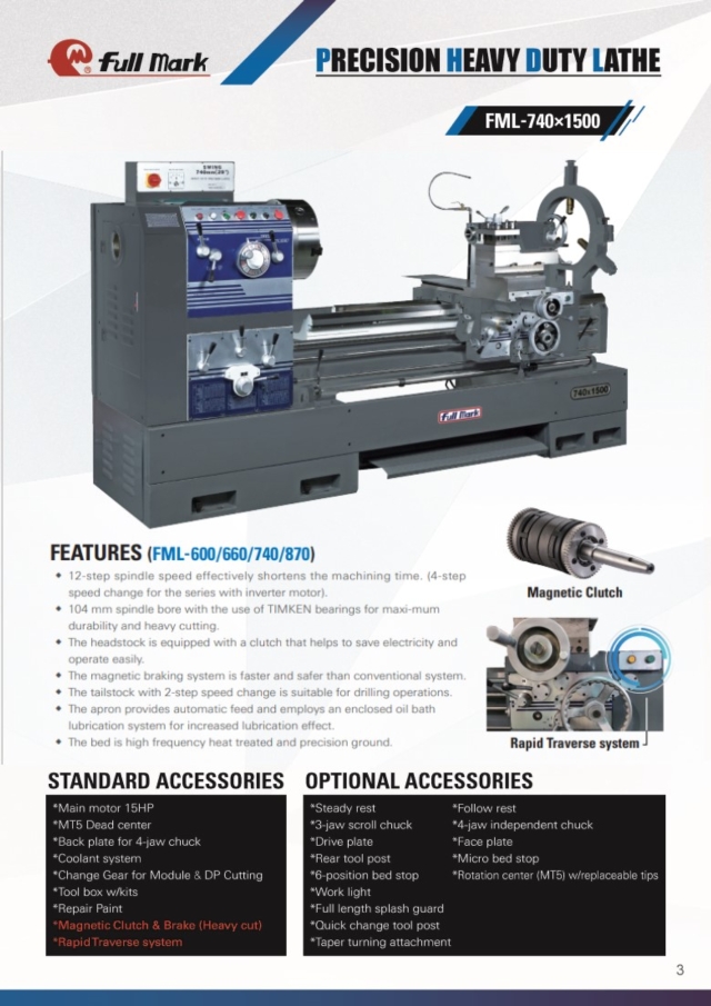Precision Heavy Duty Lathe (600~870mm) Precision Heavy Duty Lathe (600~870mm)