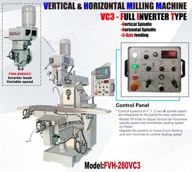 [Full Inverter Type ]Vertical / Horizontal Turret Milling Machine