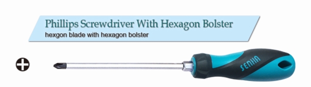 Phillips Screwdriver With Hexagon Bolster Phillips Screwdriver With Hexagon Bolster