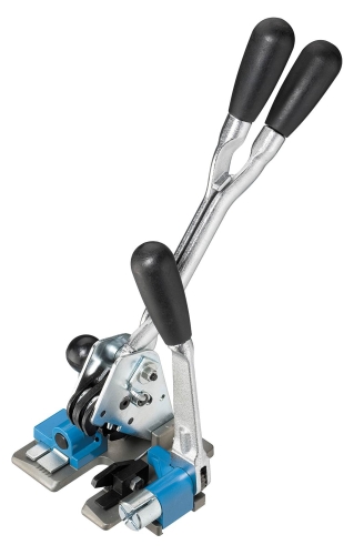 Plastic strapping tensioner