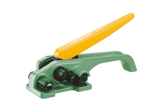 Plastic strapping tensioner