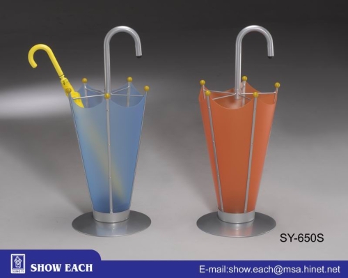 烤亮灰伞型雨伞架+(天空蓝/橘色)塑胶片 SY-650SK