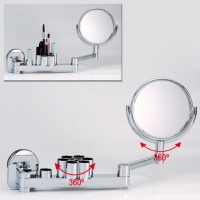 Vanity mirror set w/heavy-duty suction cup