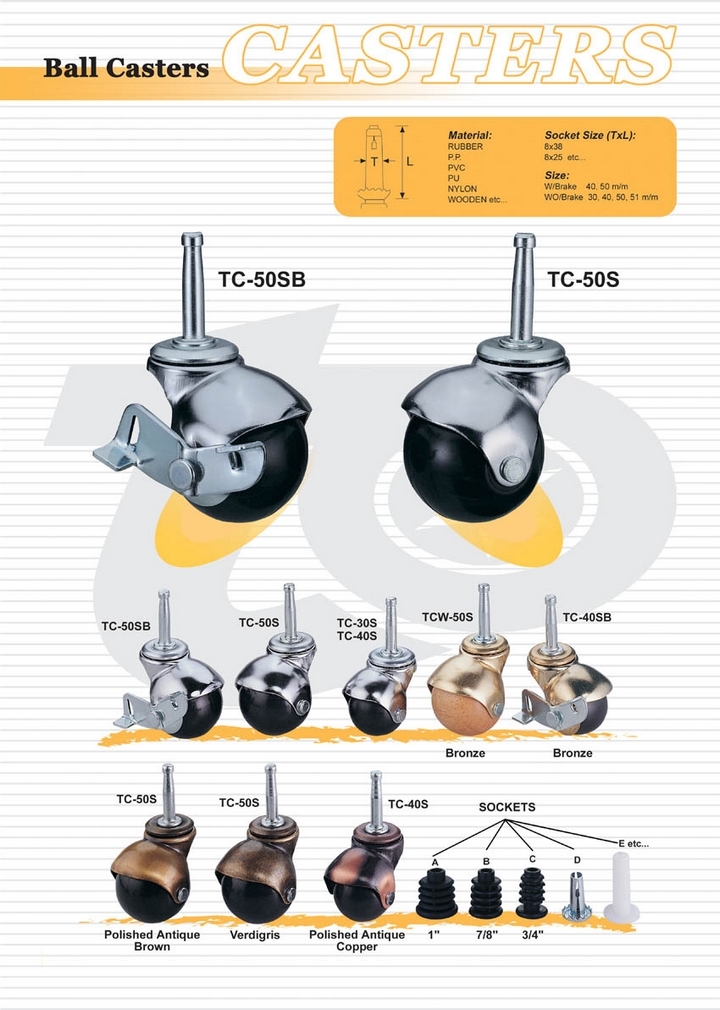 地球轮(长心) | 家具用圆型球轮 (Ball Caster)