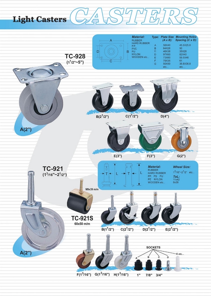 Light Duty Casters  |   General Duty Casters