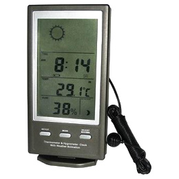 Thermometer & Hygrometer Clock with Weather Animation