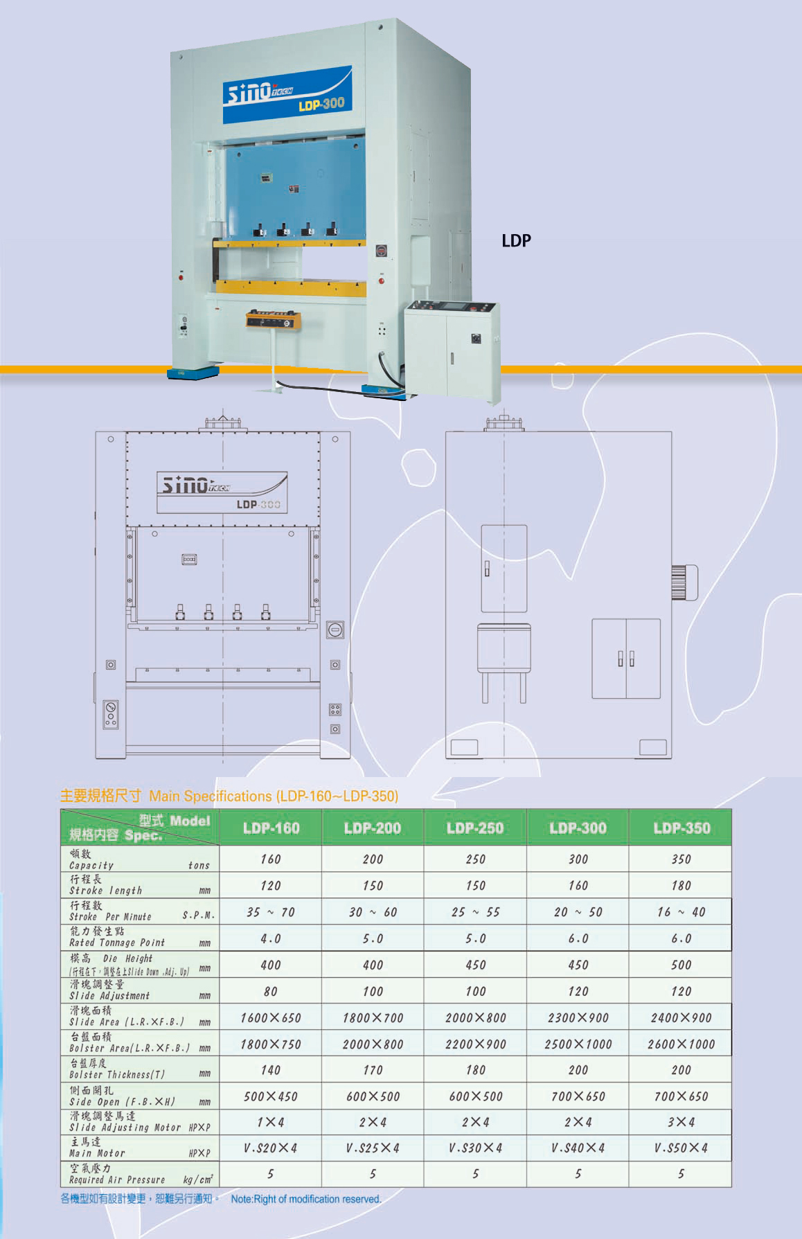 LDP Straight Side Double Crank Link Motion Press