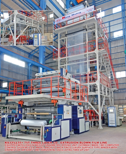 Three Layer Co-Extrusion Blown Film Line Three Layer Co-Extrusion Blown Film Line