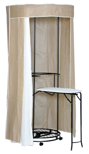 360° Rotating clothes rack with iron board