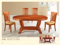 Wood Oval Table Chair Set