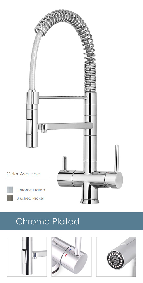 Drinking Faucet, Tri-Flow Kitchen Faucet with Pull-Down Hose – NKD48N12CP Drinking Faucet, Tri-Flow Kitchen Faucet with Pull-Down Hose – NKD48N12CP