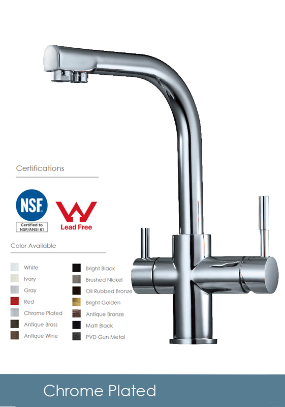 Drinking Faucet,• Tri-flow faucet hot/cold and filter water-